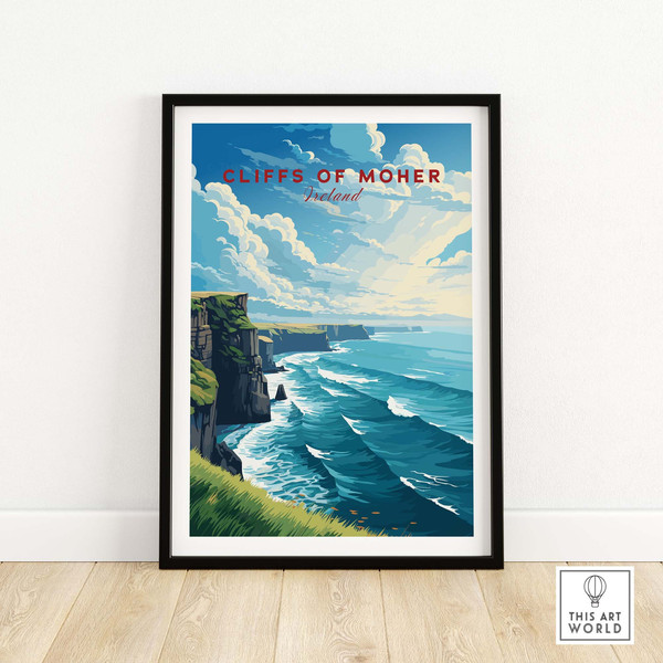 Cliffs of Moher Wall Art  Ireland Travel Poster  Birthday present  Wedding anniversary gift  Art Print.jpg