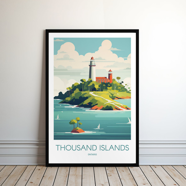 Thousand Islands Poster, Canada, Poster Print, Travel, Print, Travel Poster, Gift, Wall Art, Hiking, Holiday, Gift For Her, Gift For Him.jpg