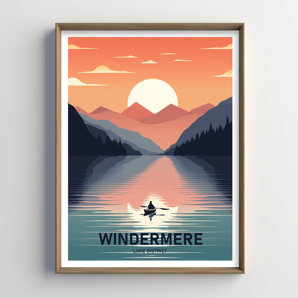 WINDERMERE Poster, Lake District, Travel Poster, Wall Art, Home Decor, Digital Art, Gift, Printable Poster, Gifts For Her, Gifts For Him.jpg