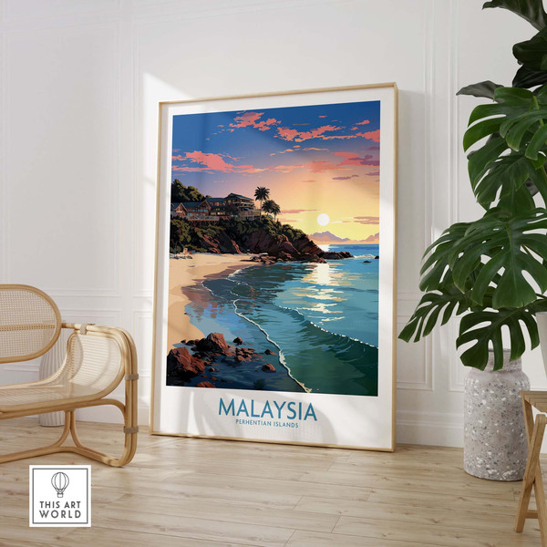 Perhentian Islands Malaysia Wall Art  Travel Print  New Home Gift  Moving Gift  Airbnb Wall Art  Vacation Home Poster  Travel Gift.jpg