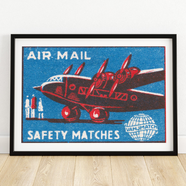 Air Mail - Matchbox Print - Aesthetic Wall Art - Vintage Art - Matchbox Wall Poster - Vintage Poster Print.jpg