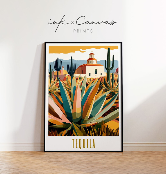 Tequila Mexico Travel Poster Mexican Art Maximal Decor Mexico Art Mexican Decor Mid Century Modern Wall Art Eclectic Decor Digital Download.jpg