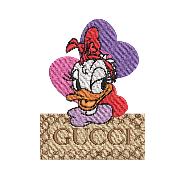 Daisy Donald Duck Gucci Embroidery design, Disney cartoon Embroidery, cartoon design, Embroidery File, Digital download.jpg