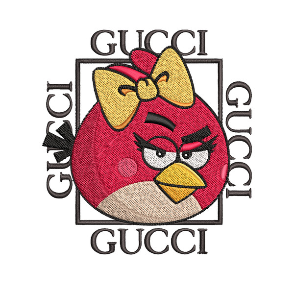 Girl Bird gucci Embroidery design, Angry Birds Embroidery, cartoon design, Embroidery File, logo shirt, Digital download.jpg