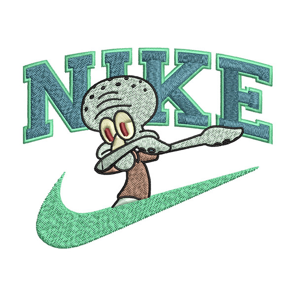 Nike Squidward Embroidery Design, Spongebob Embroidery, Nike Embroidery, Embroidery File, Logo shirt, Digital download.jpg