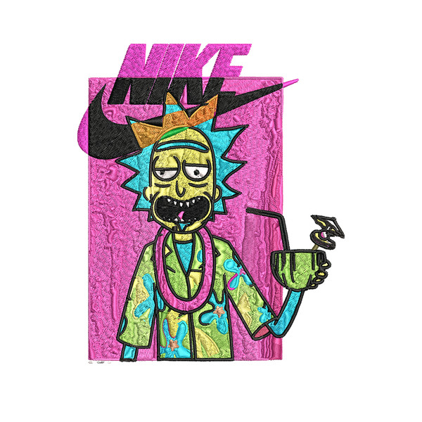Rick and Morty x Just Rick It Embroidery design, Cartoon Embroidery, Nike design, Embroidery file, Instant download..jpg