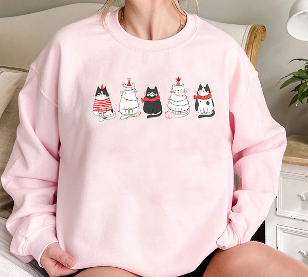 Cute Cat Christmas Sweatshirt, Cat Lover Gift For Christmas, Womens Christmas Sweatshirt, Holiday Sweatshirt, Cat Mom Shirt, Winter Shirt 4.png