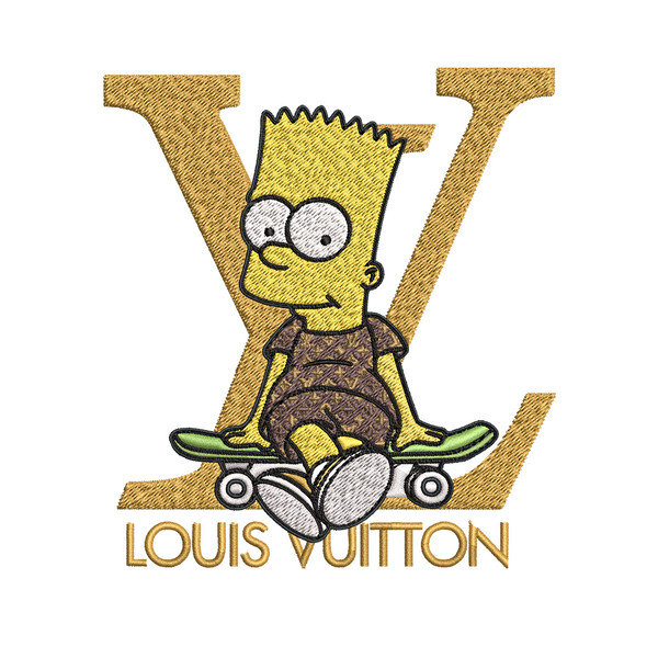 Bart simpson lv Embroidery Design, LV Embroidery, Embroidery File, Logo shirt, Sport Embroidery, Digital download.jpg