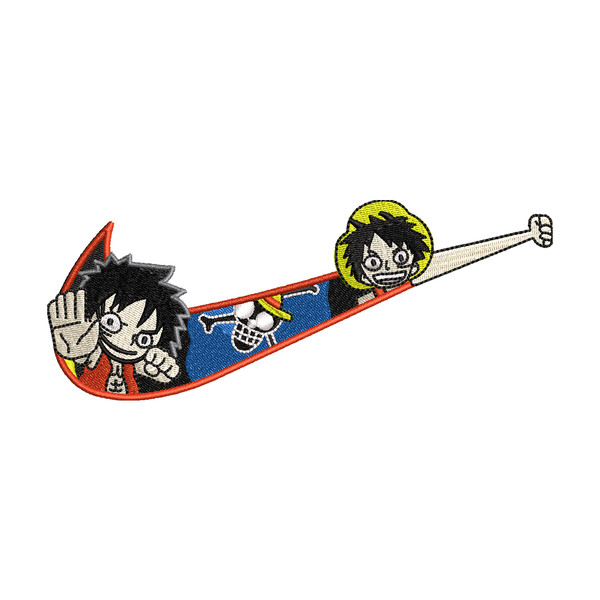 Luffy Funny Nike embroidery design, One Piece embroidery, logo design, anime shirt, Embroidery shirt, Instant download.jpg