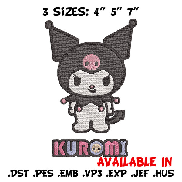 Kuromi logo Embroidery Design, Hello kitty Embroidery, Embroidery File,Anime Embroidery, Anime shirt, Digital download.jpg