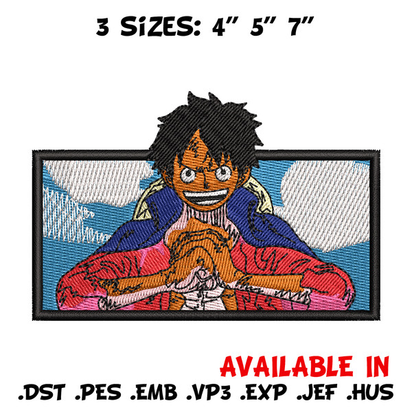 Luffy box embroidery design, One piece embroidery, Anime design, Embroidery shirt, Embroidery file, Digital download.jpg