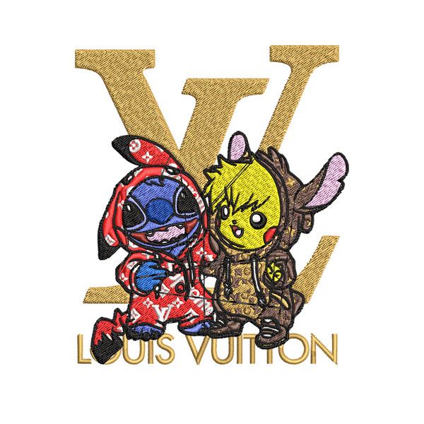 Pikachu x stitch lv Embroidery Design, LV Embroidery, Embroidery File, Logo shirt, Sport Embroidery, Digital download.jpg