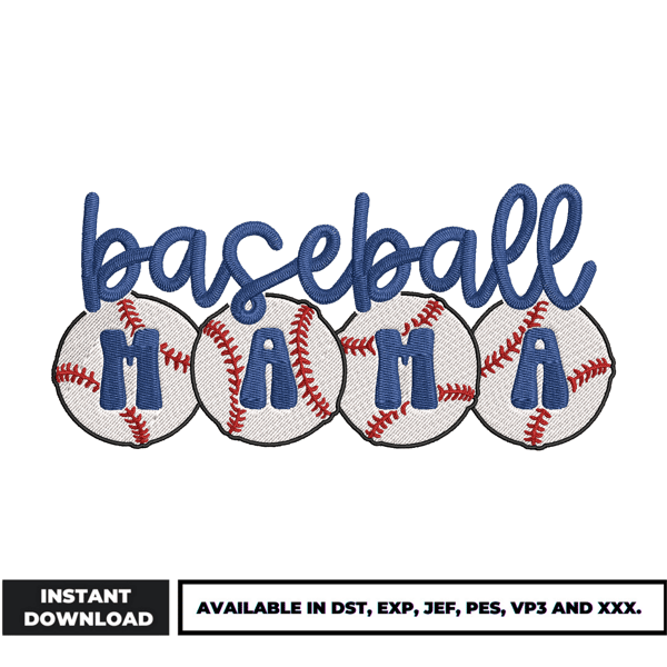 Baseball mama embroidery