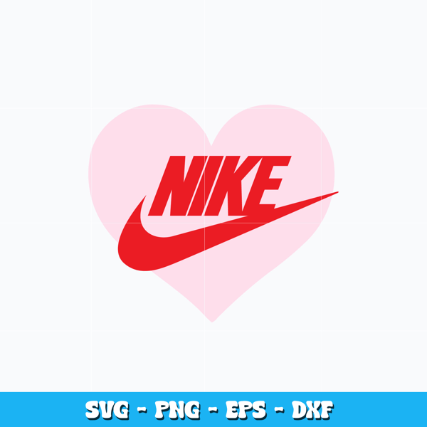 Nike X Heart Valentine Svg
