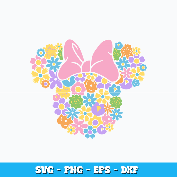 Cruise Squad Minnie head flower svg