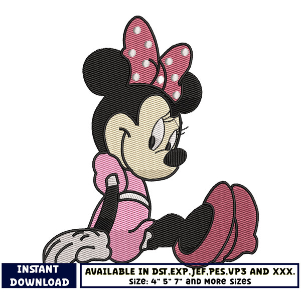 minnie mouse pink embroidery