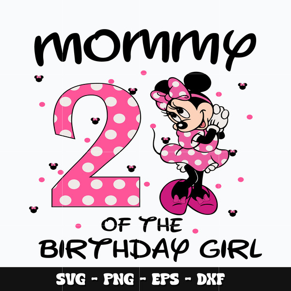 Minnie disney mommy of the birthday girl Svg