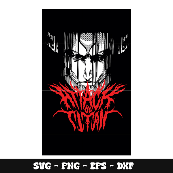 Eren Original titan face svg, Attack on titan svg