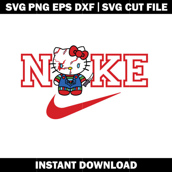 Chucky Hello Kitty Nike svg