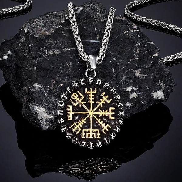 Classic Norse 24 Runes Viking Compass Necklaces Mens Amulet-1.jpg