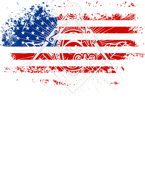 Mens Masonic American Flag Square And Compass Gift Freemason T-Shirt.png