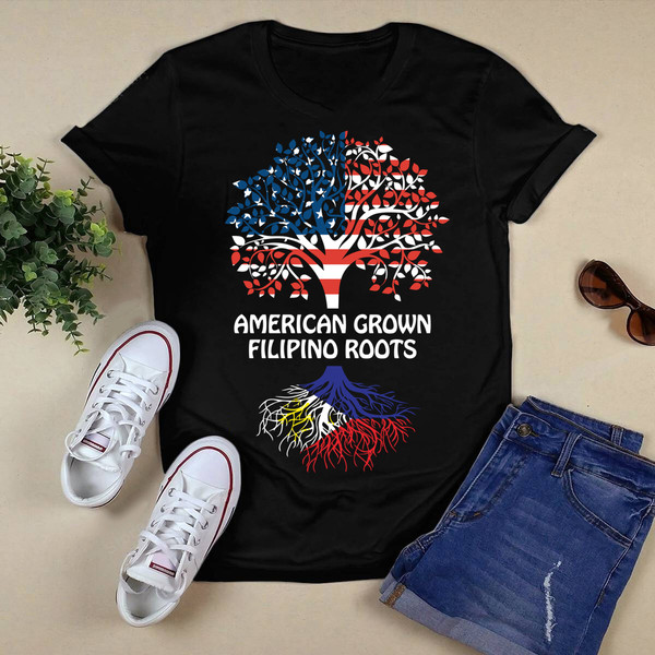 American Grown Filpino Roots Shirt .png