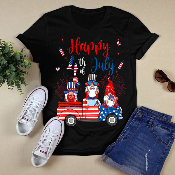 US Flag Firework Gnomes Happy 4th Of July Shirt.png