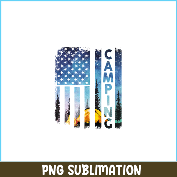 CAMP07112384-Us Flag PNG Camping PNG Design An American Flag With A Camping Scene PNG.png