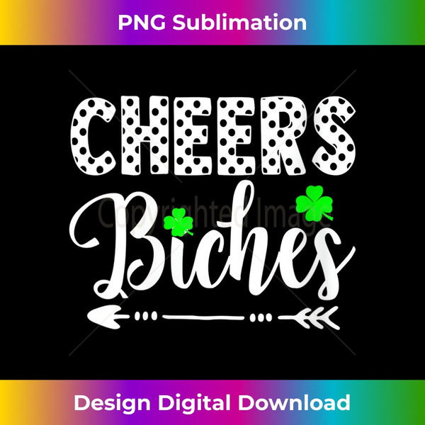 Womens Cheers Bitches Funny St Patricks Day Gifts Women V-Ne