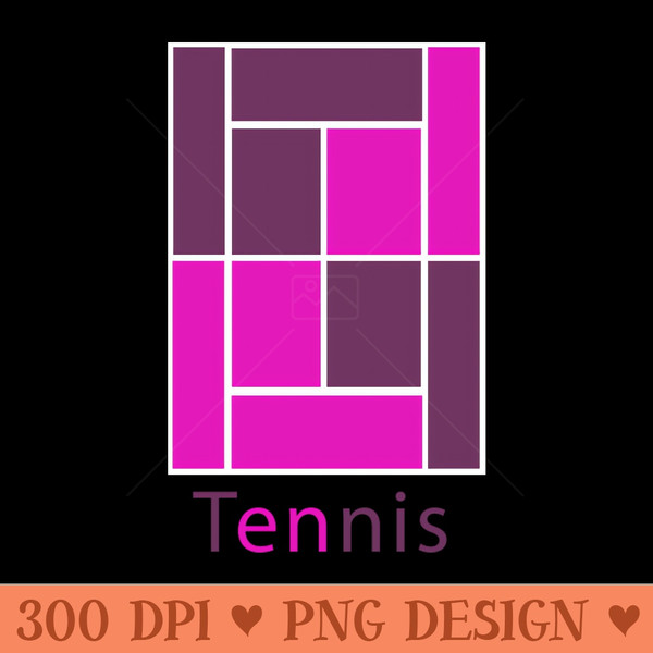 Colorful Tennis Court - PNG Illustrations - High Quality 300 DPI