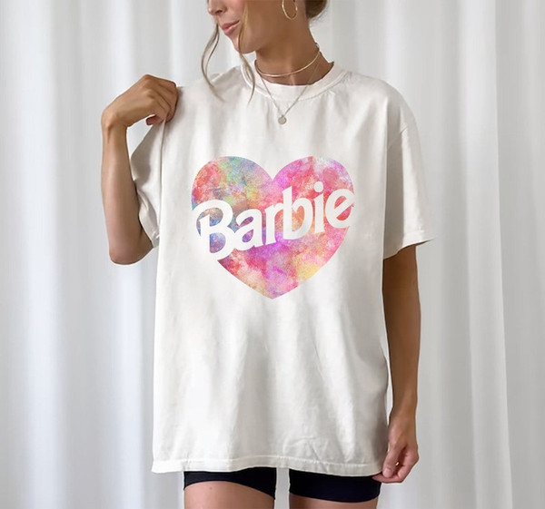 Barbie Watercolor Shirt, Barbie Heart Shirt, Barbie 2023, Barbie Dream House, Barbie Land, Barbie Cheetah, Come On Barbie.jpg