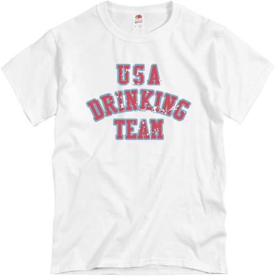 USA Drinking Team - Unisex Basic Promo T-Shirt  FunnyShirts.jpg