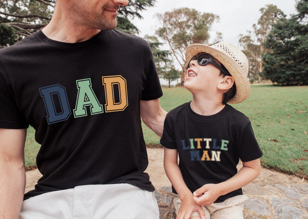 Retro Little Man And Dad Matching Shirts, Retro Boys And Dad Shirt, Dad and Son matching Shirt,daddy and me shirt,Father birthday Gift.jpg