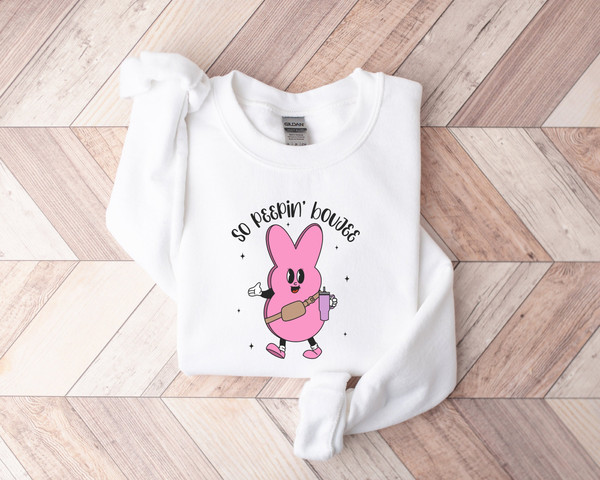 Easter Sweatshirt, Happy Easter Shirt, Boujee Easter Shirt, Peeps Easter Shirt, Easter Bunny Boujee Shirt, Easter Bunny Sweater, Easter Gift.jpg