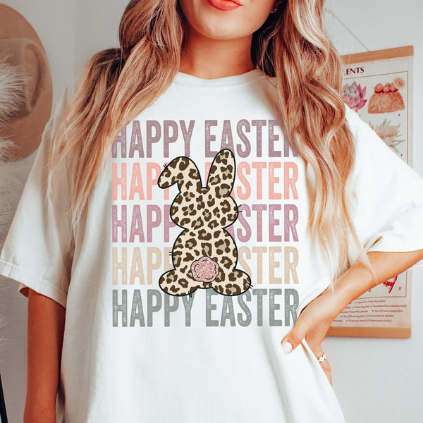 Comfort Colors® Happy Easter Shirt, Easter Day Shirt, Easter Bunny Tee, Cute Easter Shirt, Womens Easter Tee, Matching Easter T-Shirt.jpg