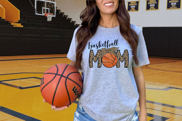 Basketball Mom Shirt, Leapard Print Mom Basketball TShirt, Basketball Fan T-shirt, Basketball Mom Gift, Basketball Tee, Game Day Shirt.jpg