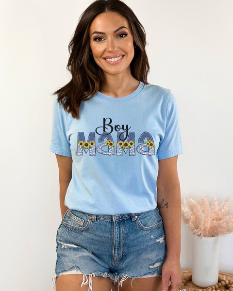 Boy Mama Shirt Gift for Mom, Mama of Boys T-shirt Mama Gift, Cute Sunflower Mama Shirt Gift for Sunflower Lovers, Mama Tee Mother's Day Gift.jpg