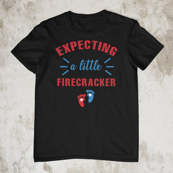 Expecting a Little Firecracker 4th of July Pregnancy T Shirt, Funny 4th Of July Shirt Mom To Be Baby Shower Gift For Mom Baby Announcement..jpg