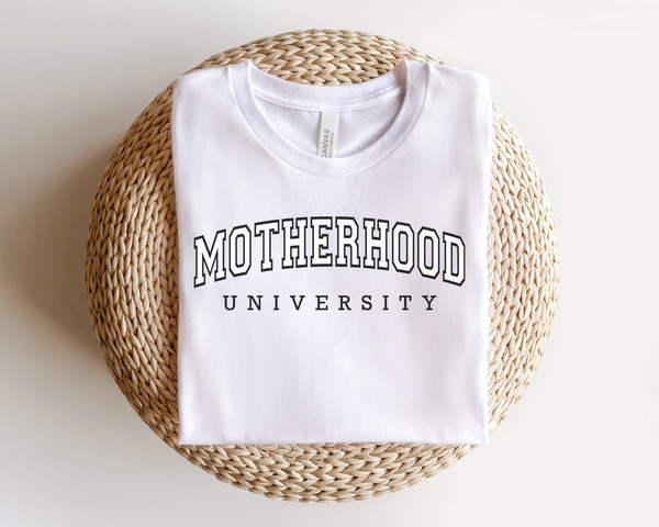 Motherhood University Shirt, College Mama Shirt, Funny Mothers Day Shirt, Gift Ideas For Mom, Retro Mama Shirt, Mama Heart Love Shirt.jpg