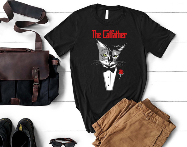 The Catfather Shirt, Cat Dad T-Shirt, Cat Dad Gift, Funny Cat Lovers Sweatshirt, Mafia Boss Cat Tee, Cat Owner Gift, Funny Cat Tees.jpg