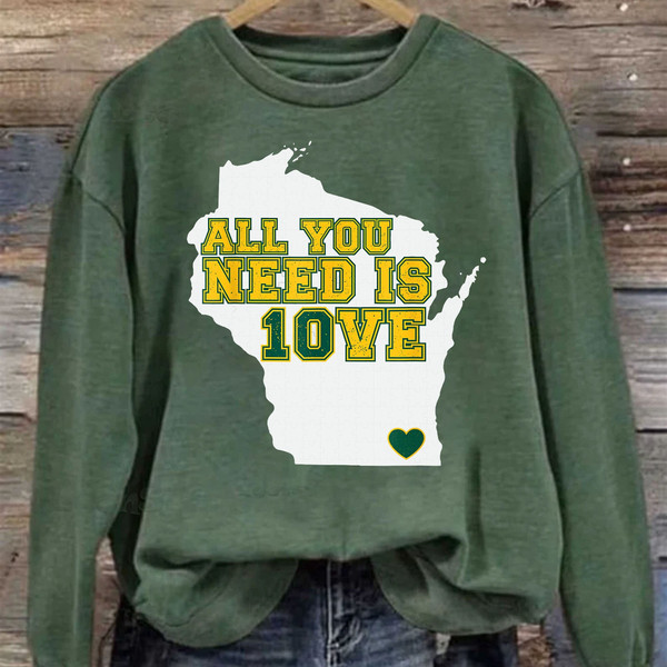 All You Need is Love T-Shirt and Sweatshirt, Unisex Shirt, Gift For Her, All You Need Is Jordan Love Football Shirt, Football Shirt.jpg