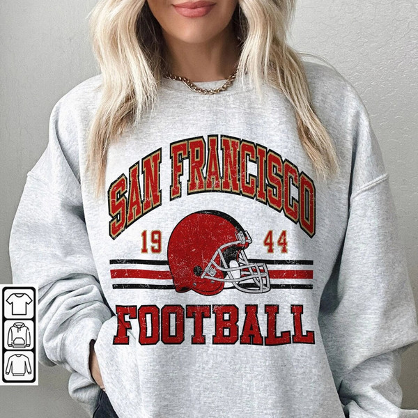 San Francisco Football Sweatshirt, Shirt Retro Style 90s Vintage Unisex Crewneck, Football Fan Sport Shirt, San Francisco Sweatshirt.jpg