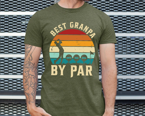 Personalized Grandpa Golf Shirt, Best Grandpa By Par Shirt, Custom Golfing Grandpa Gift, Father's Day Shirt for Grandpa, Grandpa Shirt Gifts.jpg