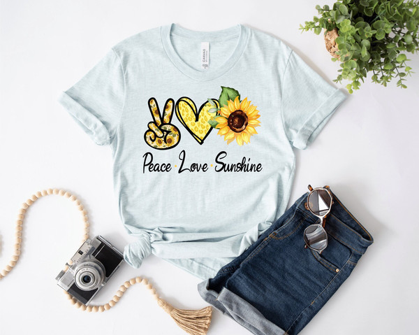 Peace Love Sunshine Shirt, Sunshine Shirt, Funny Sunshine Shirt, Happy Sunshine Shirt, Summer Shirt, Cool Sunshine Shirt.jpg