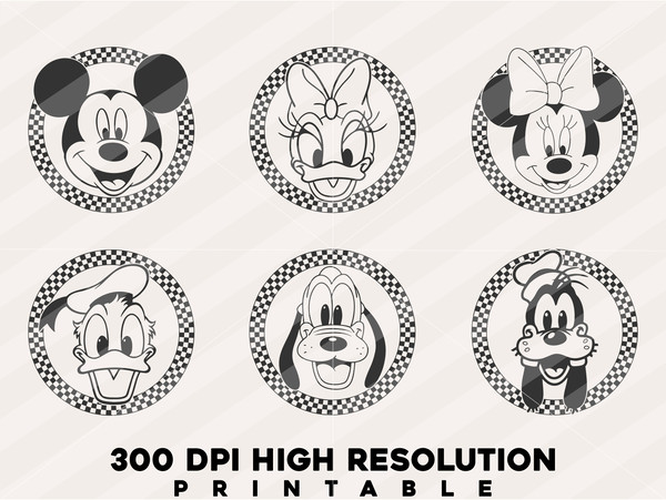 Bundle Checkered Mickeyy And Friends SVG - PNG - PDF.jpg