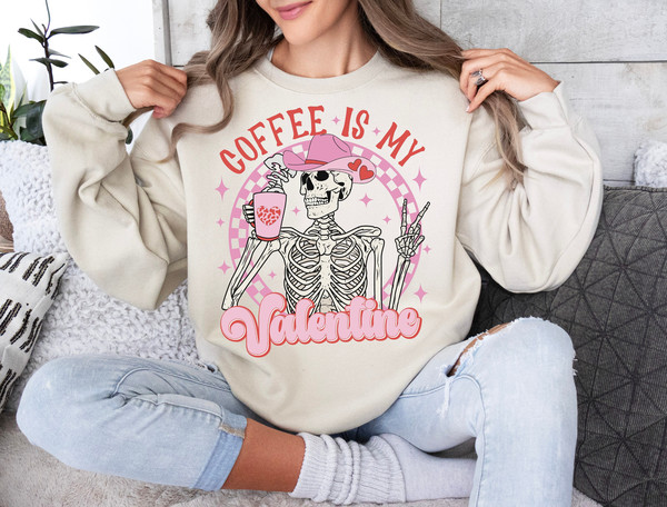 Coffee Is My Valentine PNG Valentine's png  Sublimation Design, Valentine png  Skeleton Skull png  Valentines Day png trendy vday tshirt.jpg