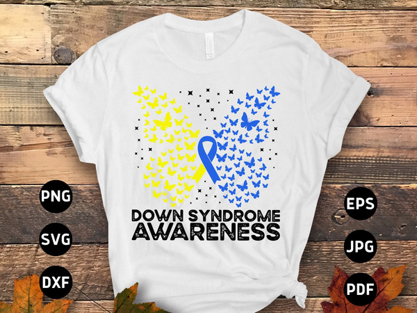 Down Syndrome Awareness Svg Png, Down Syndrome Butterfly Svg, Blue Yellow Ribbon Svg, World Down Syndrome Day Svg Cricut Sublimation Designs.jpg