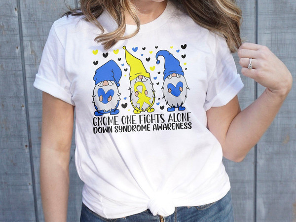 Down Syndrome Awareness Svg Png, Gnome One Fights Alone Svg, Blue Yellow Ribbon Svg, World Down Syndrome Day Svg Cricut Sublimation Designs.jpg