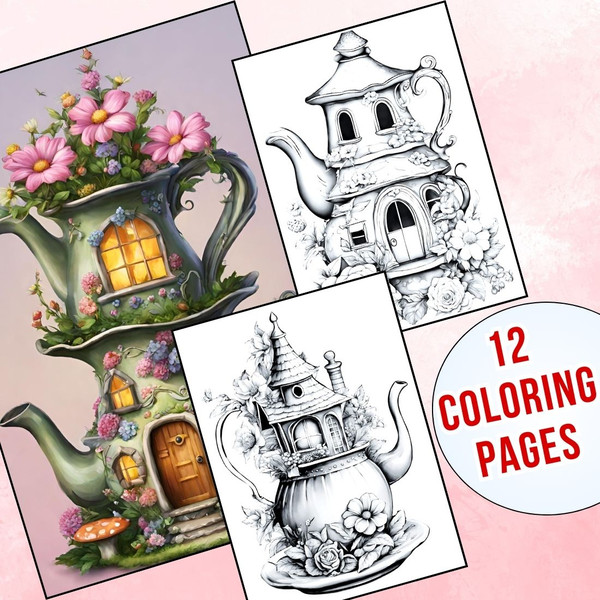 Teapot Fairy House Coloring Pages 1.jpg