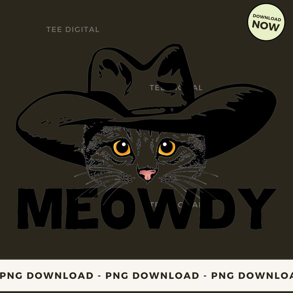 Meowdy Cool Cat With Black Hat - Cat.jpg